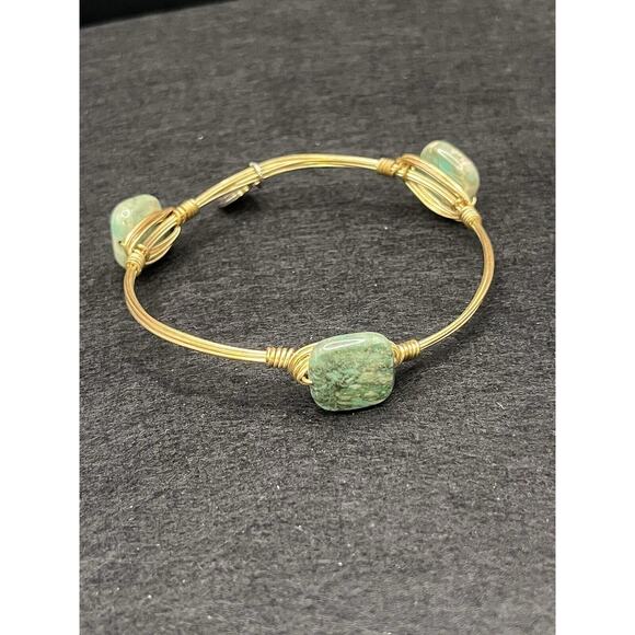 (3) Bourbon And Boweties Gold Tone Bangle Bracelets With Glass Stones SEE PICS - Picture 6 of 12